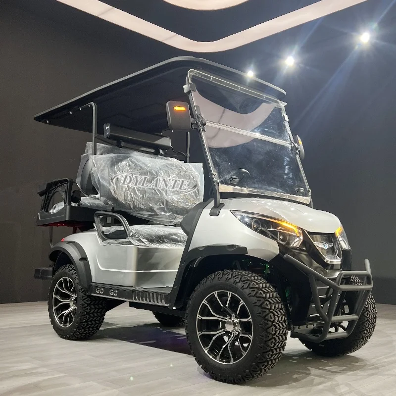 أفضل سعر 48 فولت 60 فولت 72 فولت الرصاص الحمضية/بطارية ليثيوم عربة جولف 4 عجلات 4 مقاعد سيارة جولف كهربائية مع أشرطة حقيبة الجولف وسلة #6