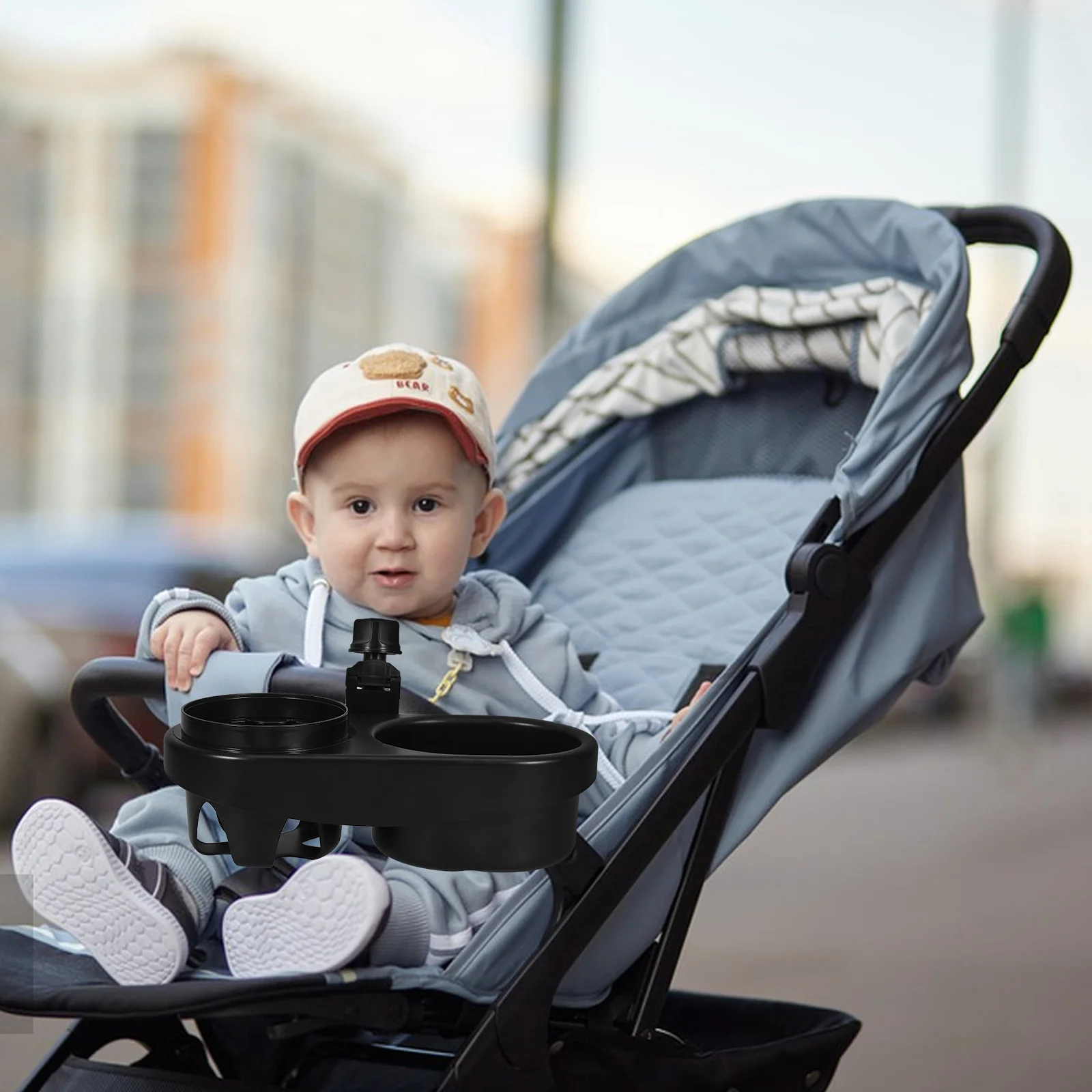 Universele Kinderwagen Bekerhouder Lade Dual Cup Snack Opbergrek Outdoor Kinderwagen Bevestiging Accessoires Waterfleshouder