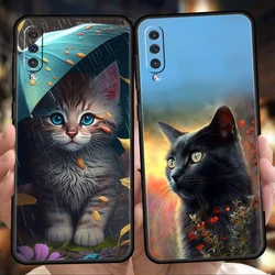 Fashion Lovely Cats Phone Case for Samsung Galaxy A24 A13 A53 A73 A33 A22 A12 A02 A03 A05 A70 A50 A10 A20 5G Silicon Cover Shell