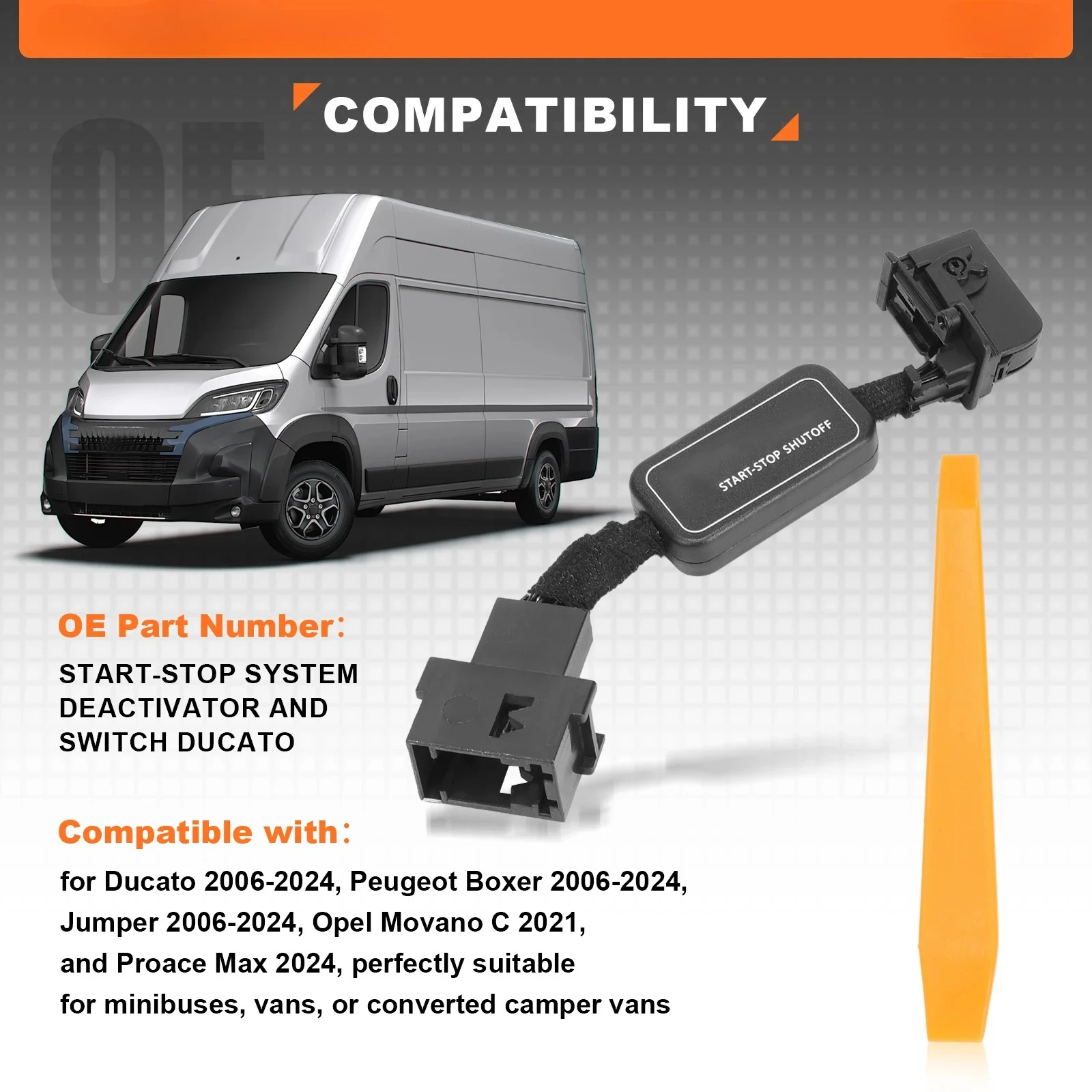 

Auto Start Stop Eliminator for Ducato 2006 Ducato 2006-2024 Boxer 2006-2024 Jumper 2006-2024 Movano C 2021+ Proace Max 2024+