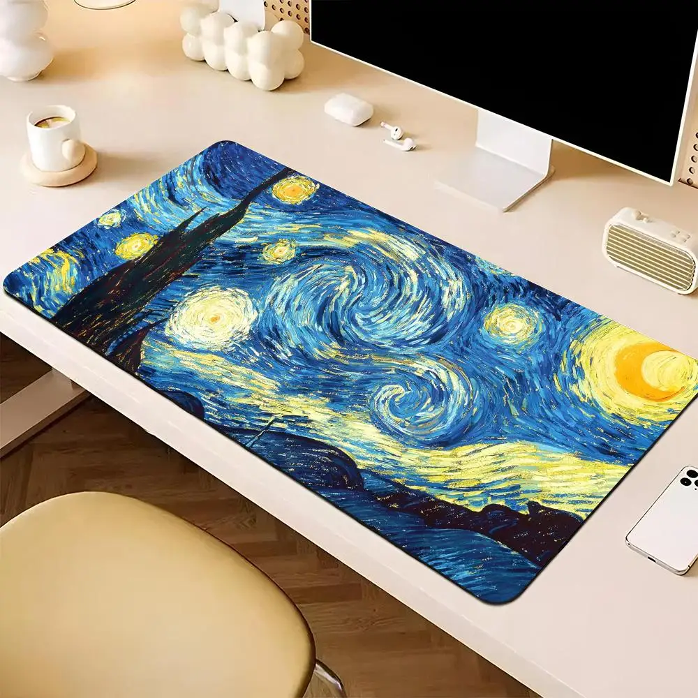 

Van Gogh Art Mouse Pad game teclado XXL Mouse Pad Large Computer Laptop Non-slip Keyboard Desk Mat Mousepad