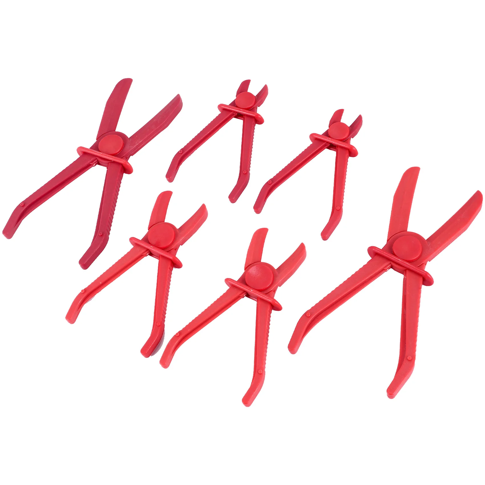 YANA50I 6 Pack Hose Clamp Pliers,Line Clamps Pinch Pliers For Brake Hoses, Fuel Hoses,Gas Lines,Coolant Hoses,Radiator Hoses,Red