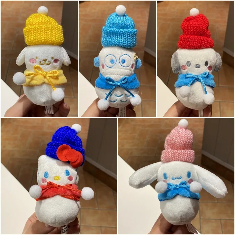 

12 см милая и милая плюшевая игрушка Cinnamoroll Hangyodon, мультяшный помпон Purin Hello Kitty, детские периферийные устройства, модный фестивальный подарок