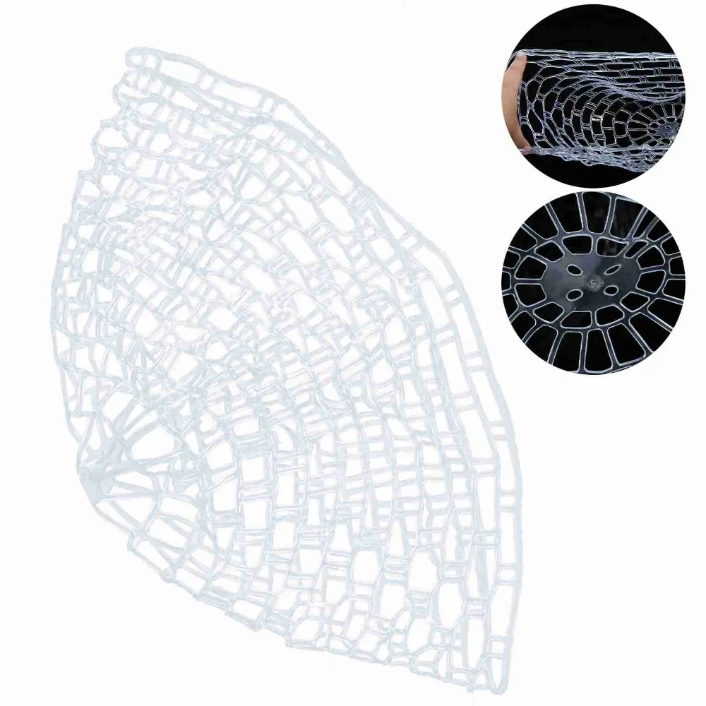 Durable Rubber Fly Fishing Landing Net 100cm/120cm Lightweight Fishing Landing Net Soft White Fishing Net Saltwater Fishing - view 2