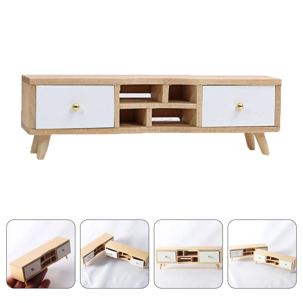 Furniture Miniatures Child Home Accessories House Decor Wooden Cabinet Adornment
