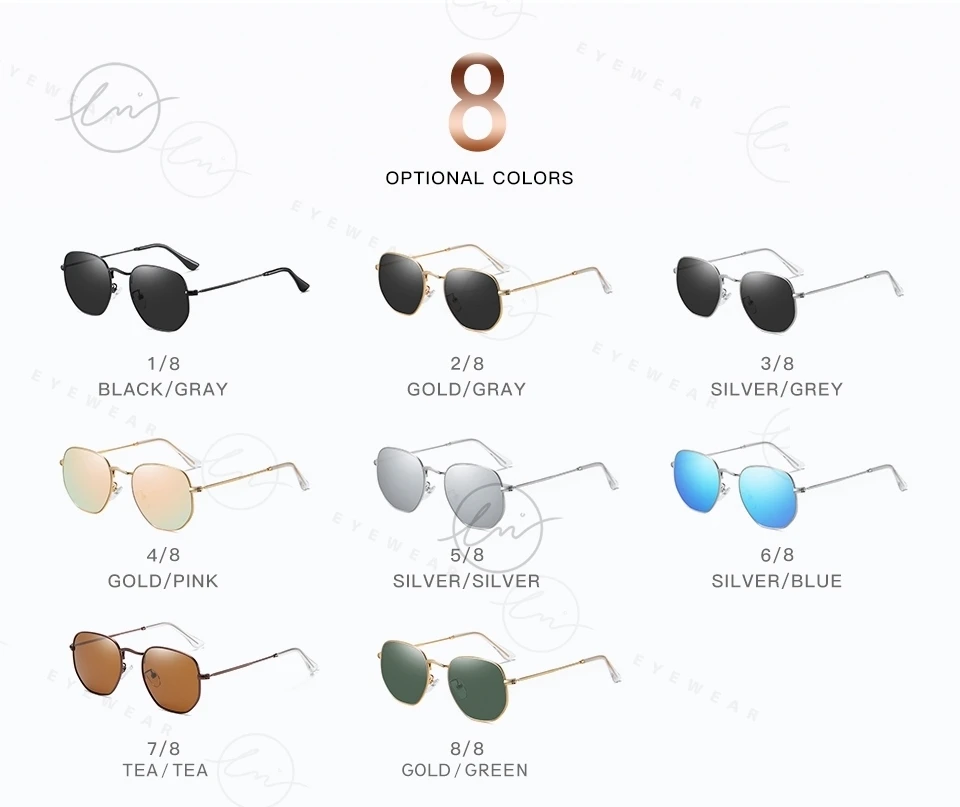 Lm Vintage ultraleichte Legierung kleine Rahmen Sonnenbrille Männer polarisierte Frauen trend ige Spiegel gläser Unisex UV400 Shades Gafas de Sol – Detail 5