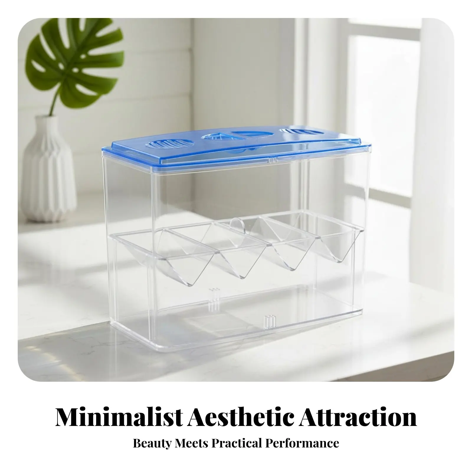 Image 7: Boîte d'élevage pour créatures aquatiques en acrylique, design à double niveau, conteneur d'élevage pour habitat aquatique, ventilé