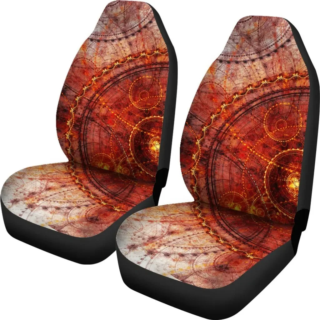 Steampunk Circles Seat Cover Car Seat Covers Set 2 Pc, Car Accessories Car Mats