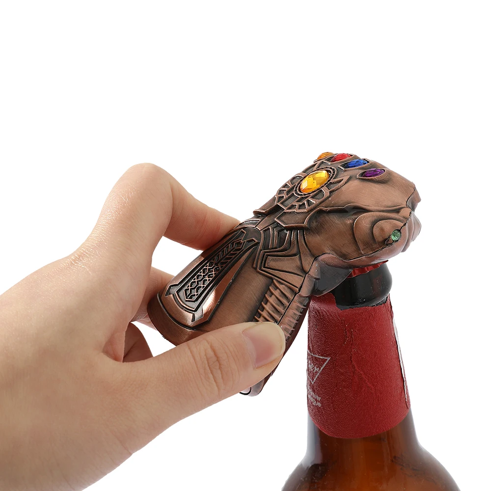 Marvel The Avengers Infinity Gauntlet Beer Bottle Opener Anime Figure Thanos Infinity Gauntlet Model Gadgets Gifts for Men