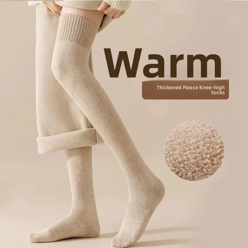 Thickened Fleece Long Tube Socks for Pregnant Women Anti-Slip Warm Winter Autumn Seasonal Wear Home Comfort Stockings