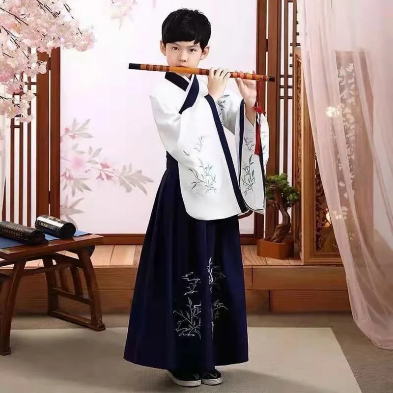 Roupa de palco hanfu para meninos, terno tang para crianças, vestido chinês antigo, traje tradicional para crianças, ano novo