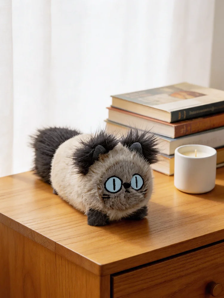 Brown cat plush pillow