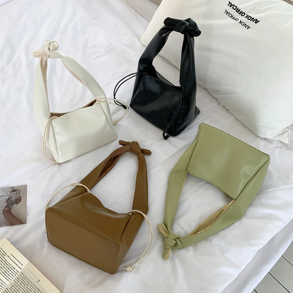 

Korean High Quality Bucket Handbags Chic Design Women's Soft PU Leather Shoulder Bag Casual Dating Minimalist Underarm Bags