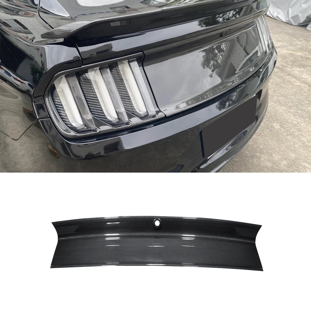 

100% Real Carbon Fiber Trunk Lid Decklid Panel For Ford Mustang 2015up Car Tailgate Panel Molding Board Spoiler Cover