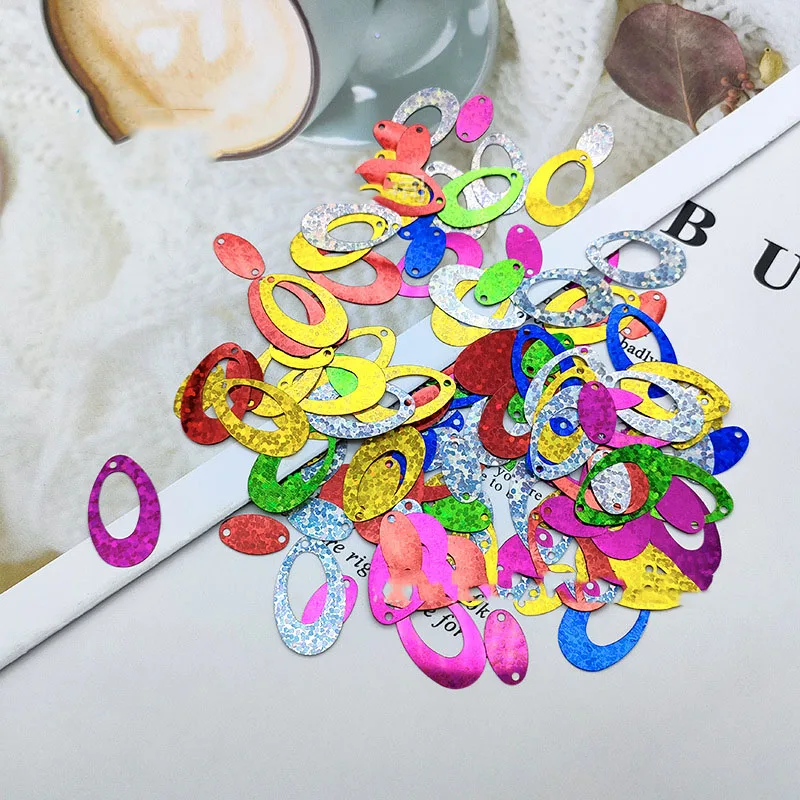 

500 г 14x22 мм голографическое золото, серебро, красный, зеленый, синий, овальное кольцо с блестками для DIY ювелирных изделий, серьги с кисточками, поставка одежды