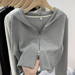 2024 Spring Women Zip-up Cardigan Jacket Zoravcky Basic Coat Jogger Short Sport Coat Outwear Mujer Hoddied Crop Top Femme Casual