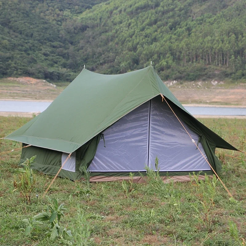 Outdoor Luxury Tent Nordic Vintage T/C Technology Cotton White Bear Cabin Small Room with Aluminum Pole Waterproof Glaming Tour