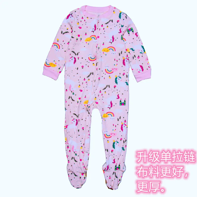 3 to 10 years old children\'s cotton pajamas, boys\' and girls\' one-piece clothes, elastic and breathable. Fast delivery.