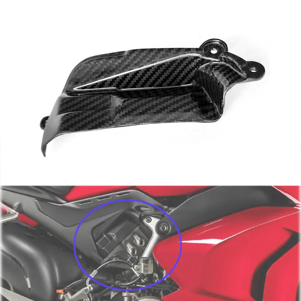 

For Ducati Panigale V4 V4S V4R 2018 2019 2020 2022+ 3K Carbon Fiber Engine Cover Protectors Motorcycle Accessories Fairing Parts