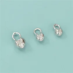 5pcs Silver 925 Real Round Bead Tips Calotte Ends Terminators Crimp Covers Knot Beads for Necklace Bracelet Jewelry Making DIY