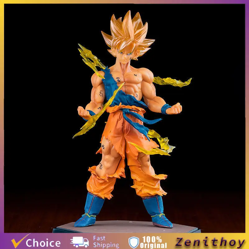 ฟิกเกอร์ดราก้อนบอล โกคู ซูเปอร์ไซย่า รุ่นเสียหาย ของสะสม ตกแต่งห้องนอน ชั้นวางหนังสือ