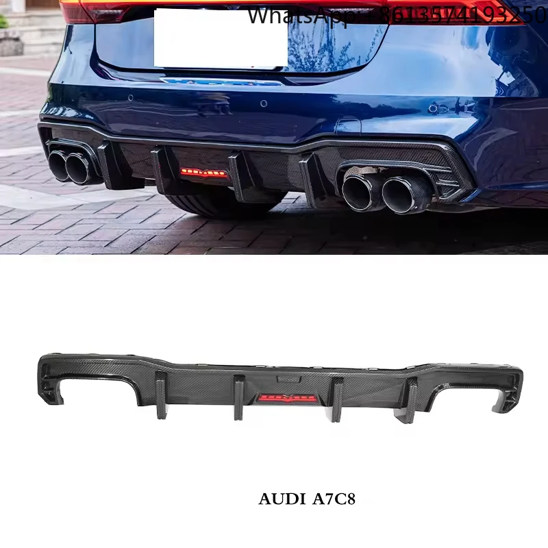 

A7 C8 Quality Dry Carbon Fiber Fibre Rear Diffuser Lip for Audi A7 C8 2019 2020 2021 2022 2023 Ture Factory Fitment