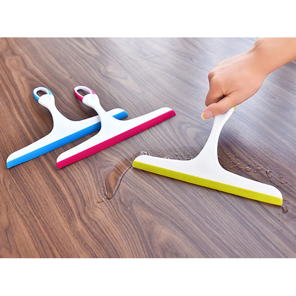 Household Cleaning Bathroom Mirror Cleaner With Silicone Blade Holder Hook Car Glass Shower Squeegee Window Glass Wiper Scraper