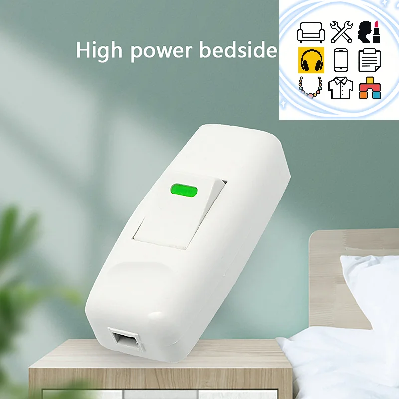 

Выключатель света для дома, классический белый, встраиваемый, для настольной лампы, прикроватной лампы, светильника, с кабелем, электрические аксессуары, 1 шт.