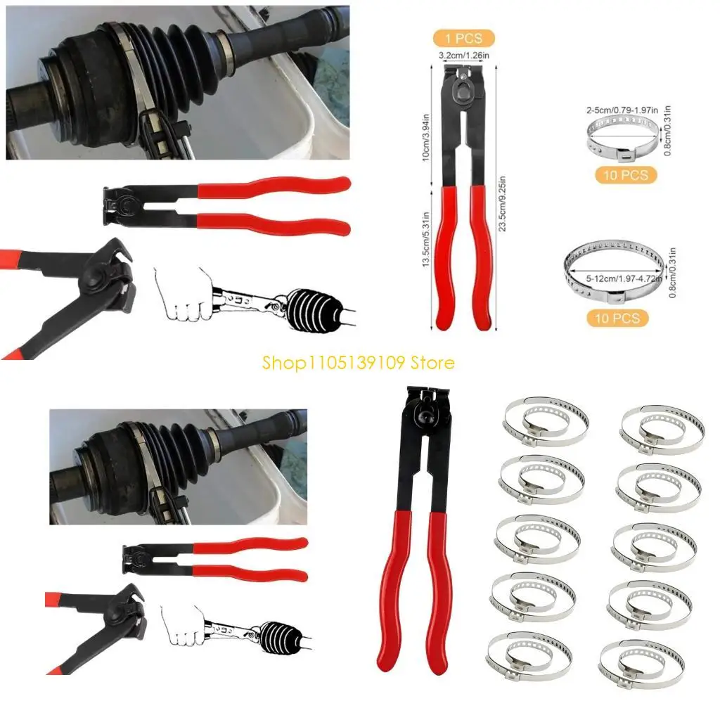 

P5ED Universal CV Joint Boot Clamp Set Includes 20 Metal Clamps And Installation Tool