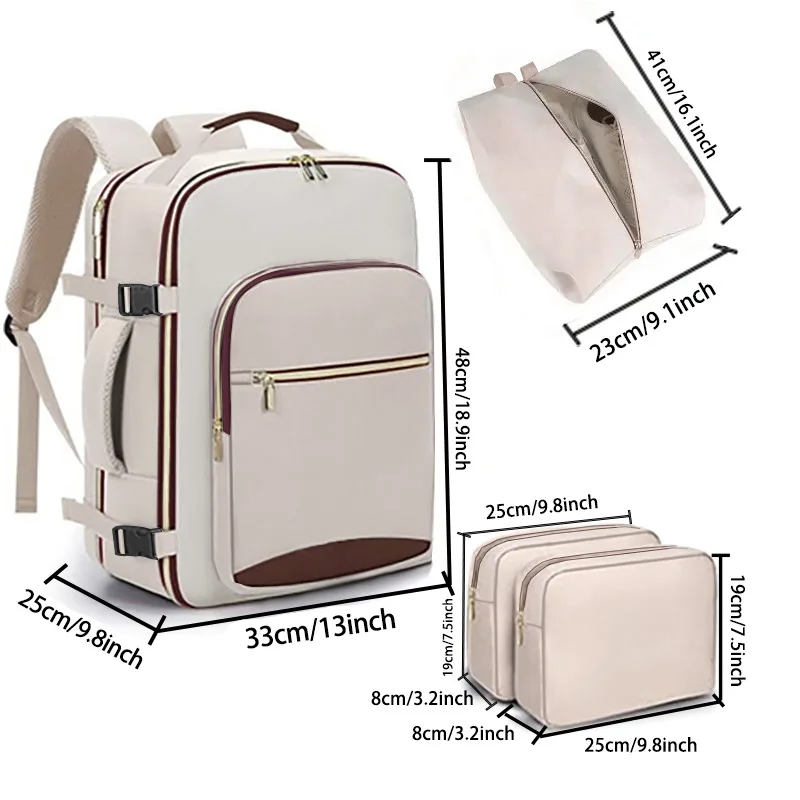 4PCS48 * 30 * 25cm contrasting backpack, cabin travel backpack, laptop backpack,student backpack,business travel laptop backpack