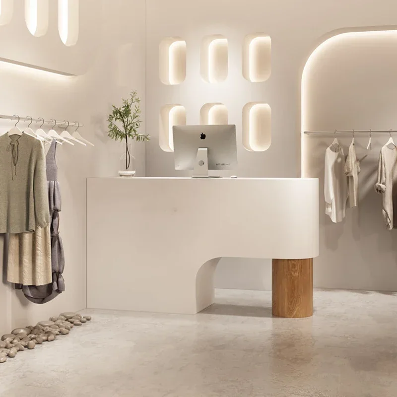 

Ящик для клиники, белый прием, кассовый магазин красоты, простые стойки регистрации, небольшое информационное бюро, роскошная мебель Meuble