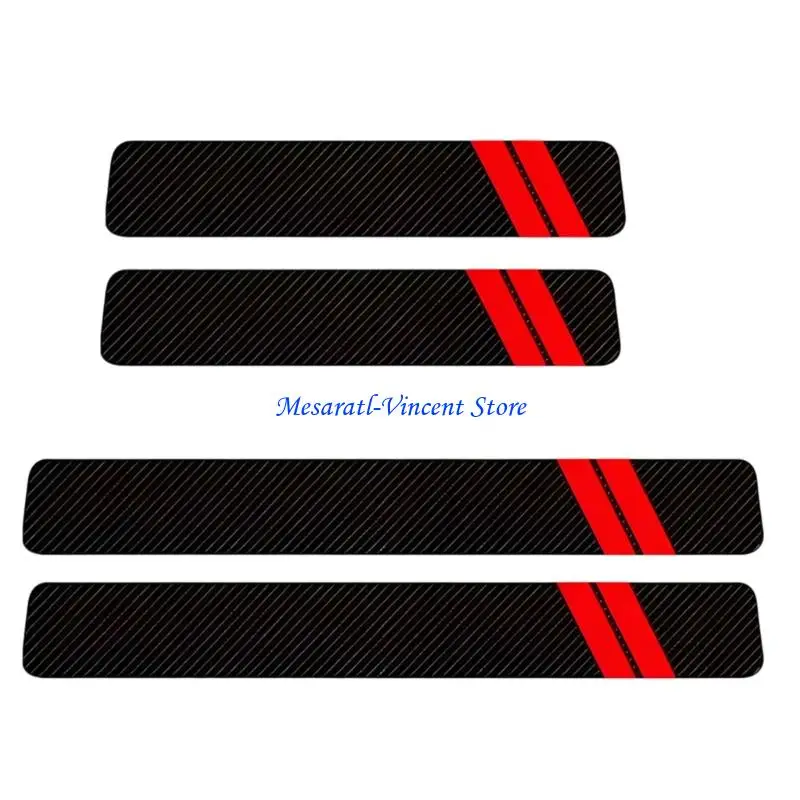 A70F Automotive Door Sill Film Protectors 4 Pack Carbon Fiber Door Guards For Enhanced Durability