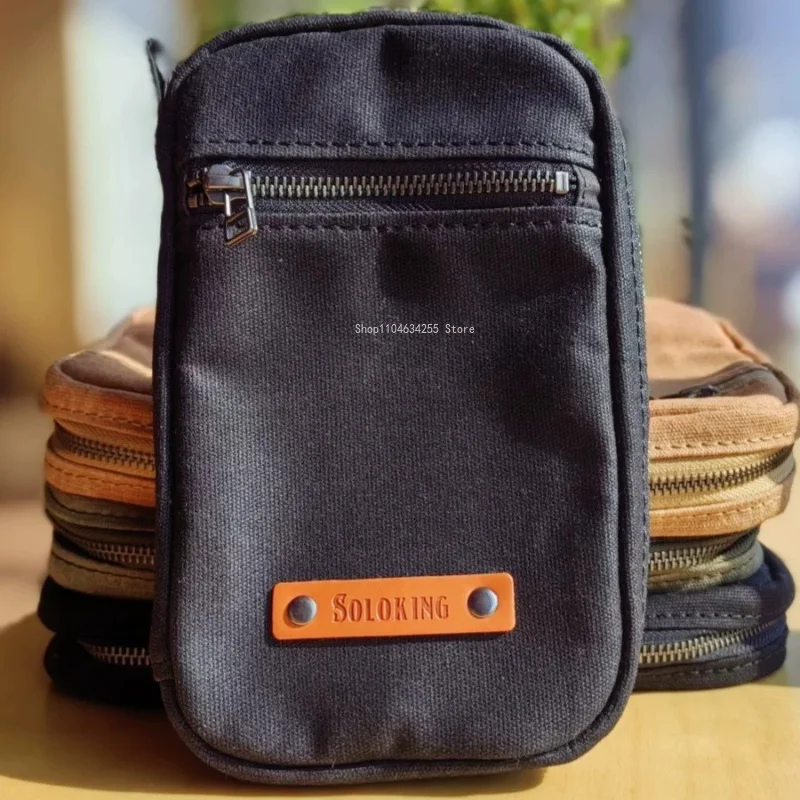 Handmade Canvas Storage Bag Zipper A6 Loose Leaf Notebook Painting Note Taking  Journal  Wallet  Large Capacity Pancake Bag