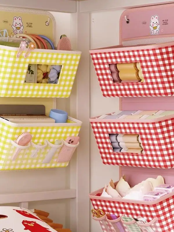 

Bedroom Wall Mounted Fabric Storage Bag for Underwear Sos Student Dormi Closet Organizer Hanging ket Bag