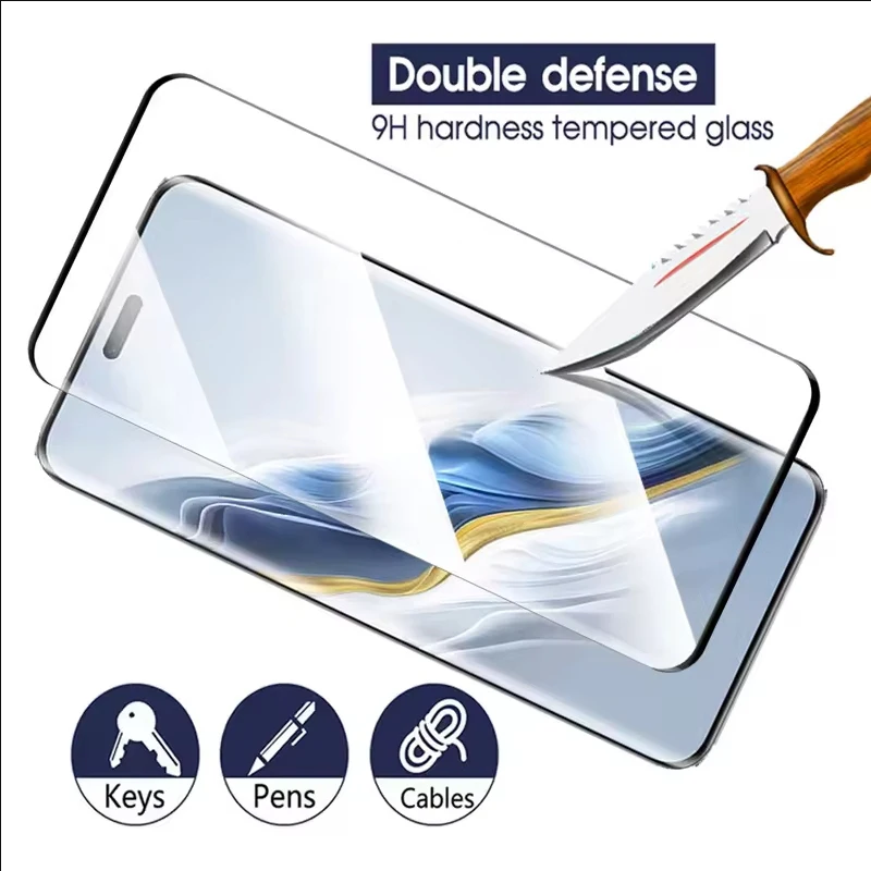 غطاء كامل لبصمة الإصبع من الزجاج المقسى لهاتف Honor 400 200 Pro 90 60 70 واقي للشاشة Magic 7 Pro 5 6 V VS 2 3 طبقة رقيقة واقية
