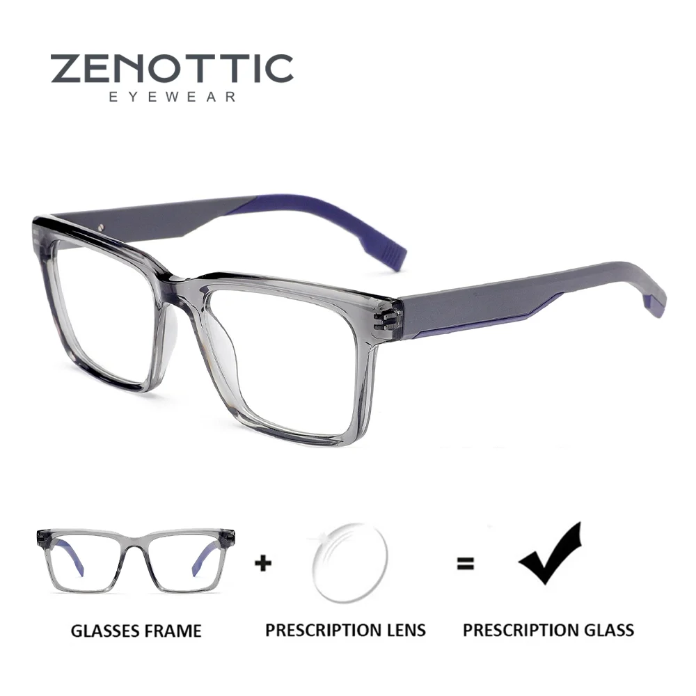 

ZENOTTIC Trendy Acetate Prescription Glasses Square Frame For Women Modish Eyewear Myopia Lenses Progressive