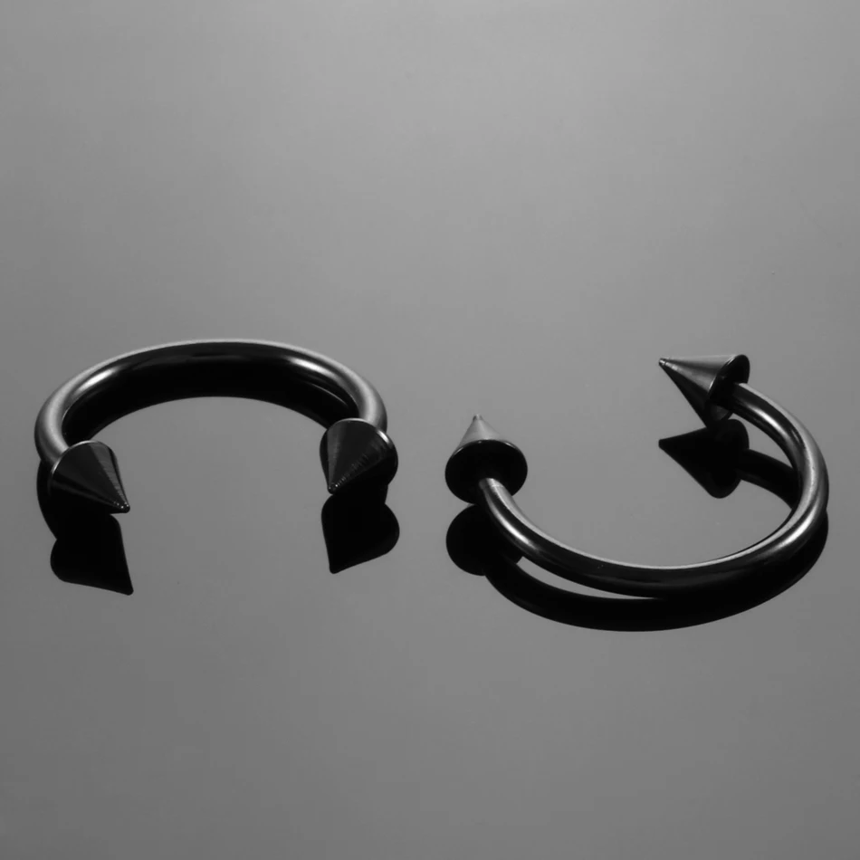 1PC G23 Titanium Circular Piercing Nose Septum Horseshoe Ring External & Internal Threaded Ear Cartilage Tragus Body Jewelry