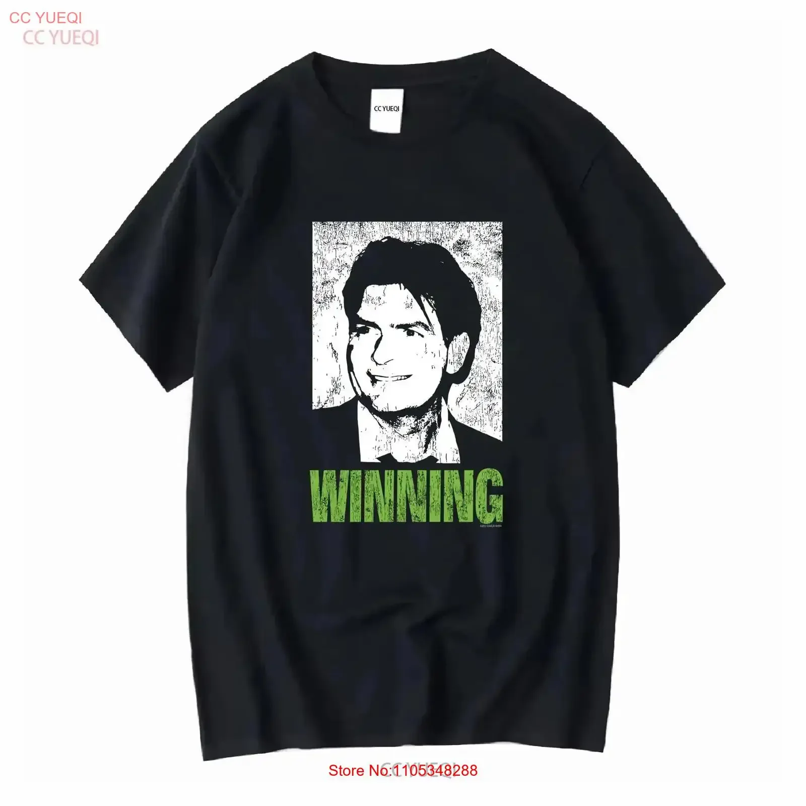 T-shirt Y2K Charlie Sheen Winning, taille S, noir, drôle, culture pop, années 2000, vintage, délavé, vêtements de créateur, graphique, mode décontractée