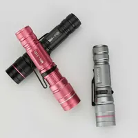 Mini Multi-Purpose LED Flashlight Grey/Pink/Black Portable Emergency Light Strong Light Night Travel Camping Adventure