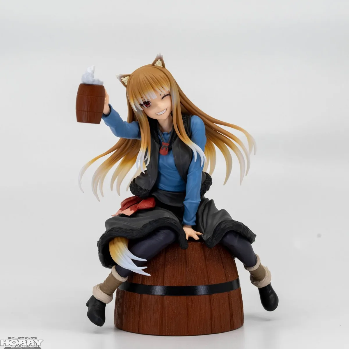 Image of 17CM Anime Holo Figur Ookami zu Koushinryou Händler trifft auf den Weisen Wolf Sitzende Modell Spielzeug Puppe Action Figur PVC