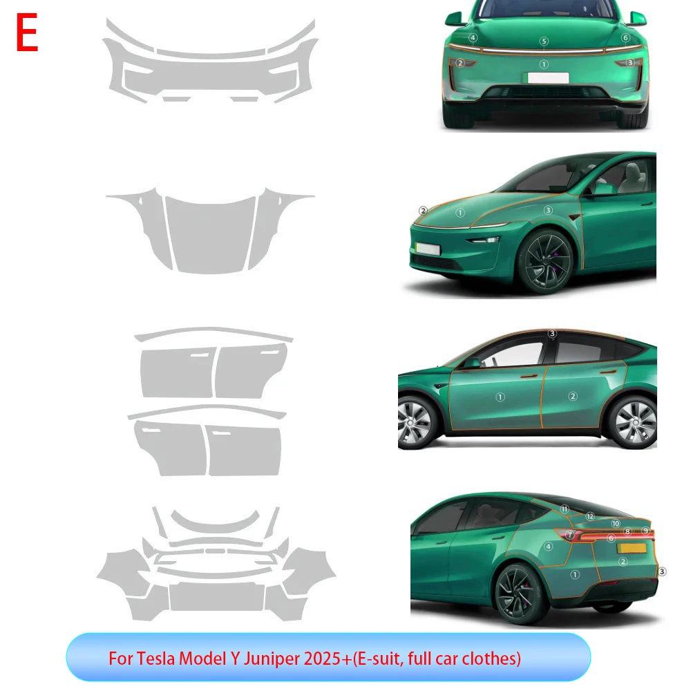 

For Tesla Model Y 2025-2026 Juniper Series TPU Self-Healing Transparent Paint Protection Film Pre-Cut PPF Body Scratch Resistant