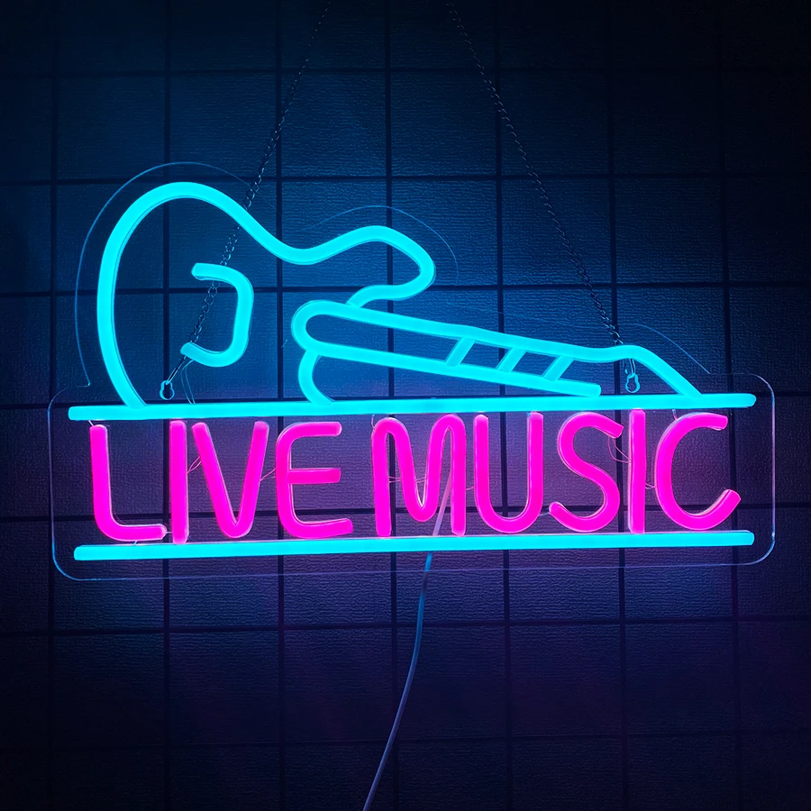 Music Neon Sign For Wall Decor,Light Up Sign For Music Studio Decor,Bedroom,Living Room,Game Room,Best Gift For Music Lover view 6