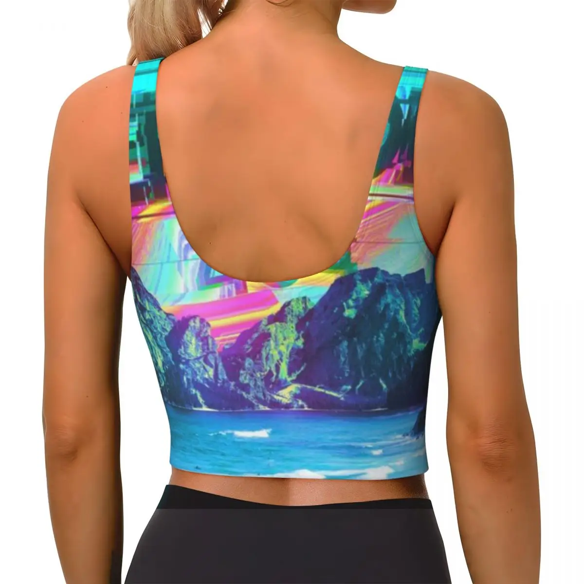 Women Sports Bra Top Error 404 Ski Warm Up Removable Pad Top