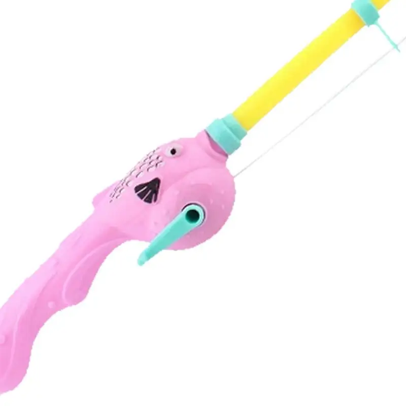 Caña de pescar de juguete para el baño, diseño de mango de Animal bonito, caña de pescar para niños, juguetes de baño de agua telescópicos para niños de 3 a 6 años