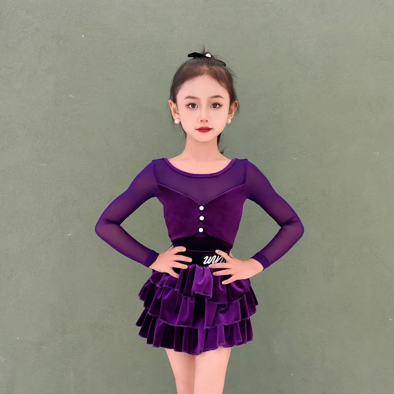 latin-dance-girls-advanced-practice-suit-children's-competition-performance-new-style-dancewear-for-kids