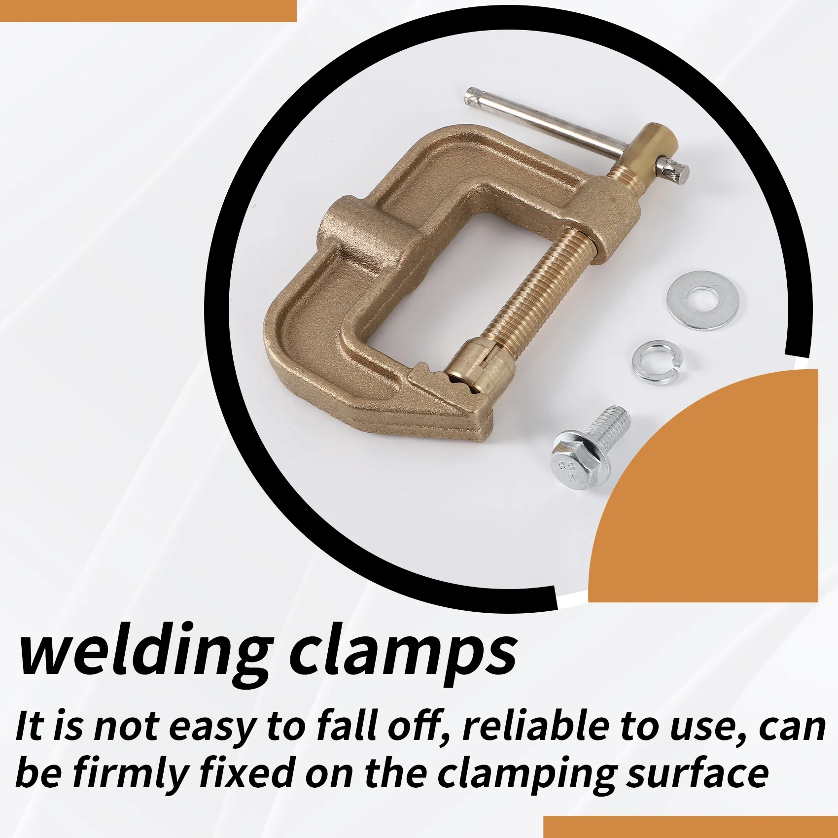 AC88 Welding Ground Clamp 500A G-Type Solid Brass Earth Clamp 43mm Jaw Width for TIG MIG MMA for Welder Tool