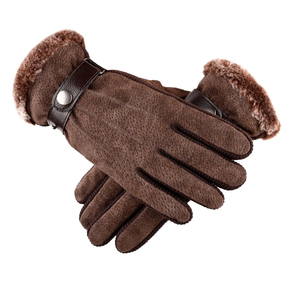 

Winter Gloves Men's Warm Windproof Waterproof Breathable Stretchable Driving Gloves with Artwork Embroidery for Cold