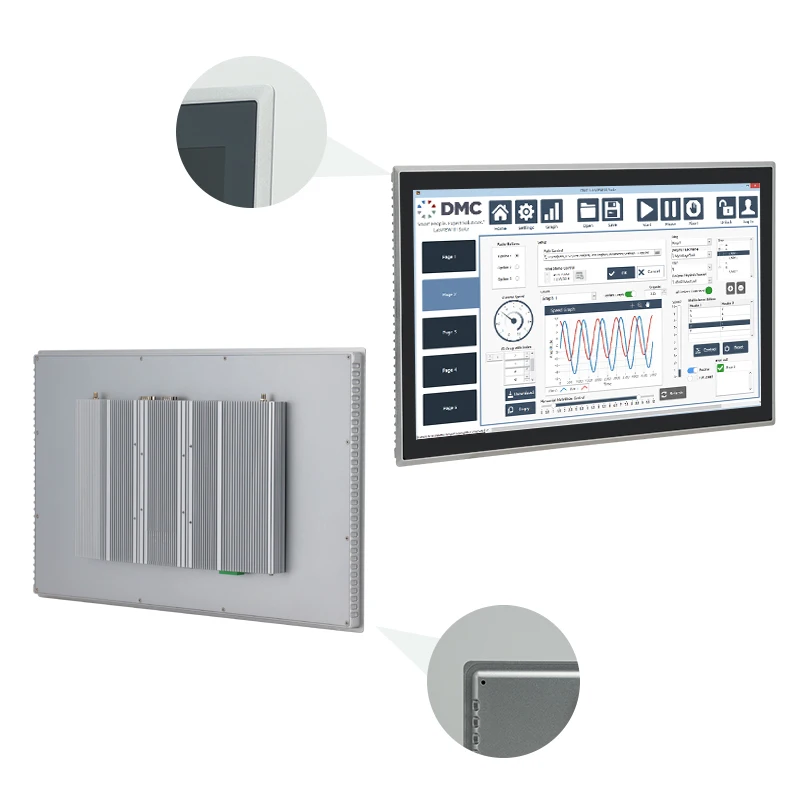 พีซีแบบฝังจอสัมผัสไร้พัดลม TLF ขนาด 10 11 12 15 15.6 17 19 21 22 23 24 นิ้ว สำหรับงานอุตสาหกรรมแบบ Open Frame สำหรับควบคุมโรงงาน
