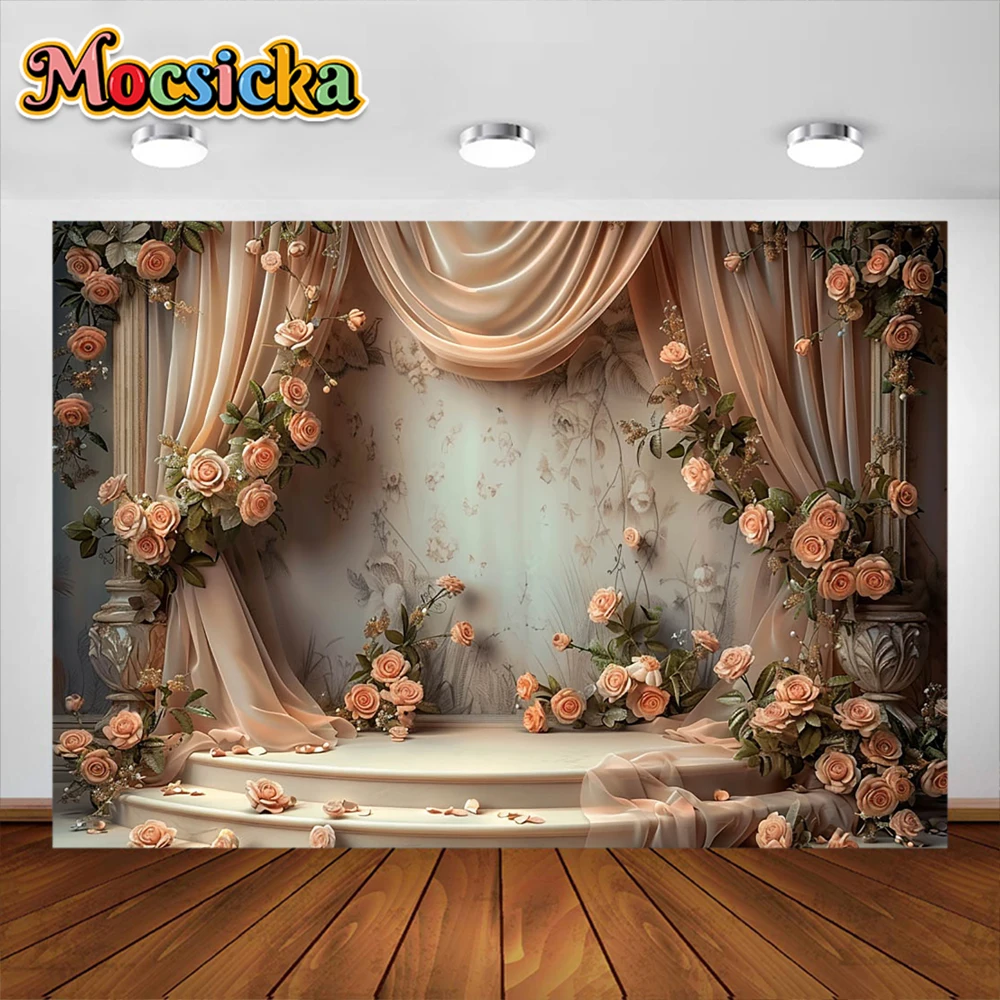 Astratta retrò fotografia sfondo fiori giardino stanza decorazione del partito forniture famiglia bambino ritratto sfondo puntelli da Studio