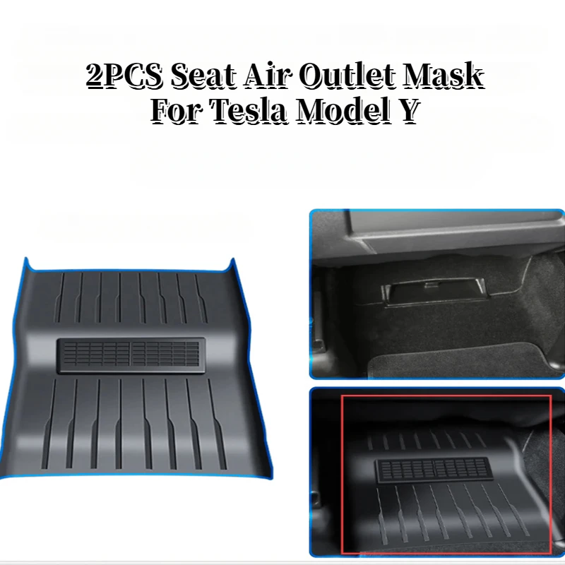 

2Pcs for Tesla Model Y 2023 Underseat Air Outlet Protective Cover Air Vent Cover Seat Lower Guard Outlet Cover Air Outlet Hood